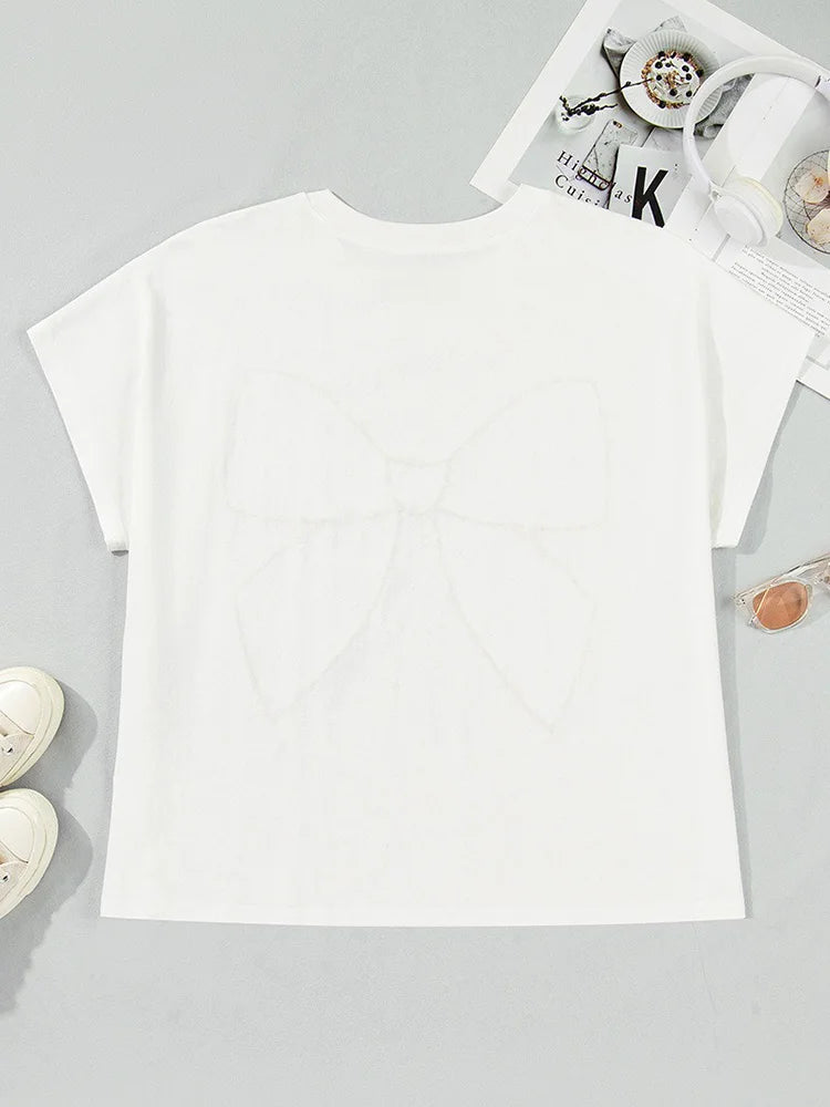Leopard-Bow Appliqué Tee