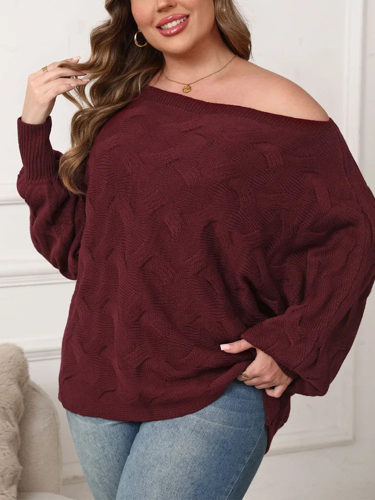 Turtleneck Side-Slit Poncho Sweater
