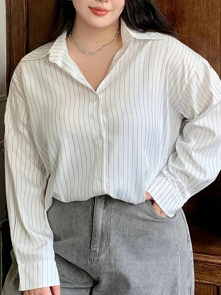 Pinstripe Relaxed Button-Down Shirt
