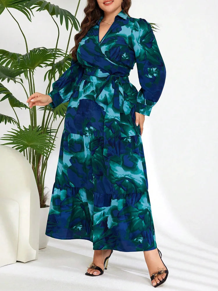Floral Wrap Top & Tiered Skirt Set