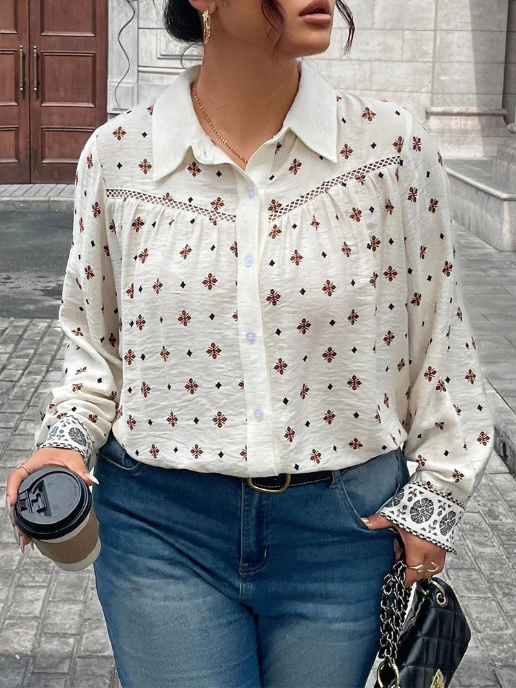 Embroidered-Yoke Button-Down Shirt