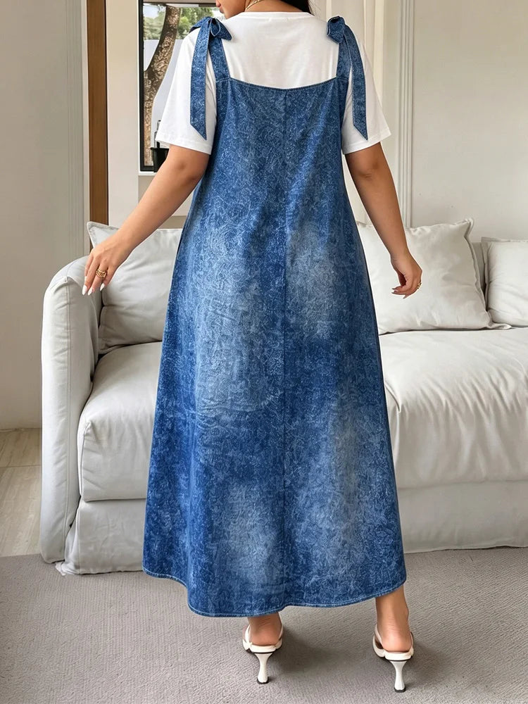 Tie-Dye Pinafore Maxi Dress