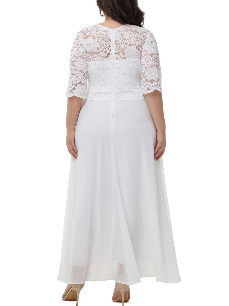 Lace-Bodice A-Line Maxi Dress
