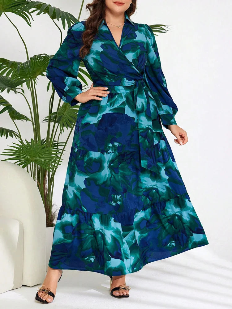 Floral Wrap Top & Tiered Skirt Set