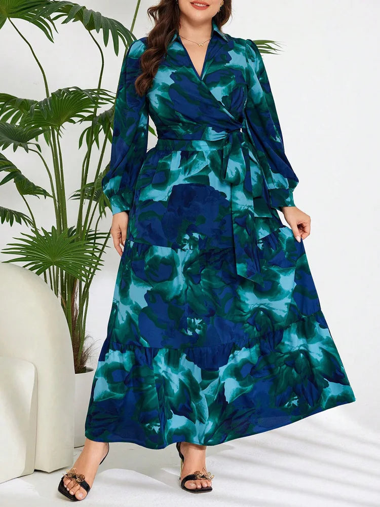 Floral Wrap Top & Tiered Skirt Set
