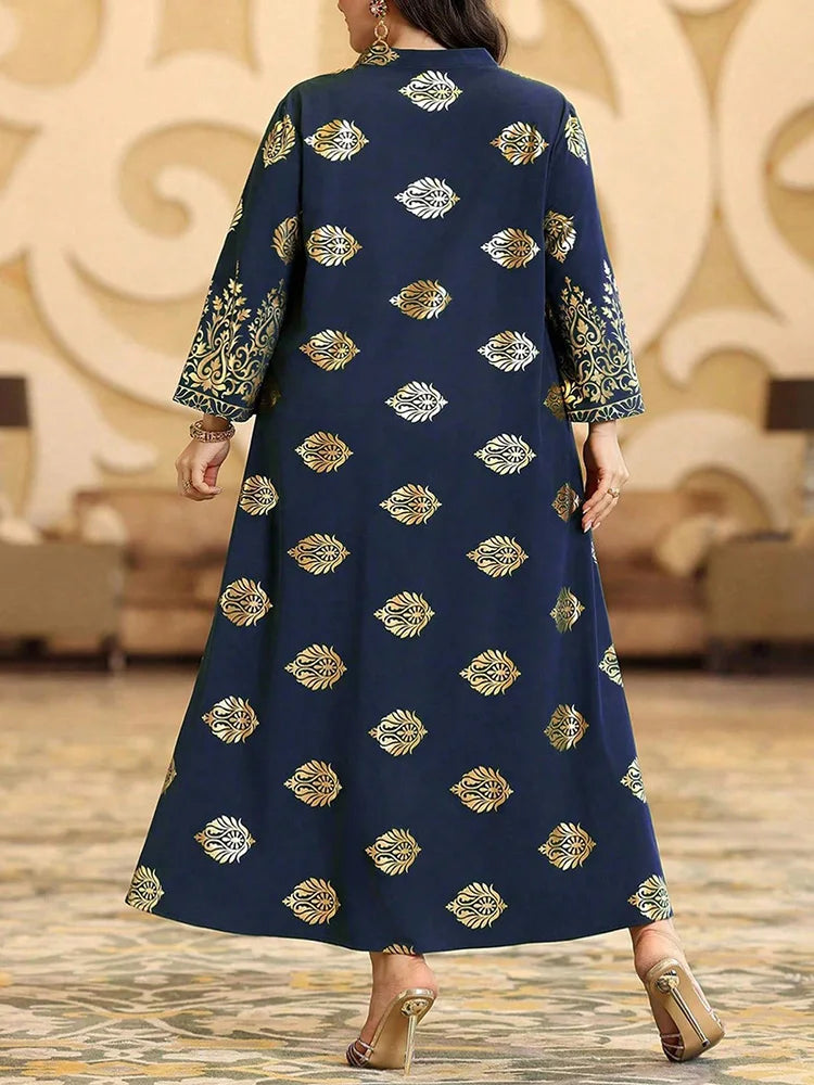 Ornate Print Kaftan Maxi Dress