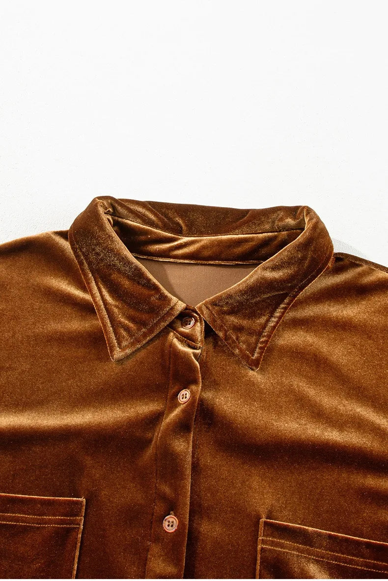 Plush Double-Pocket Button-Up Shirt