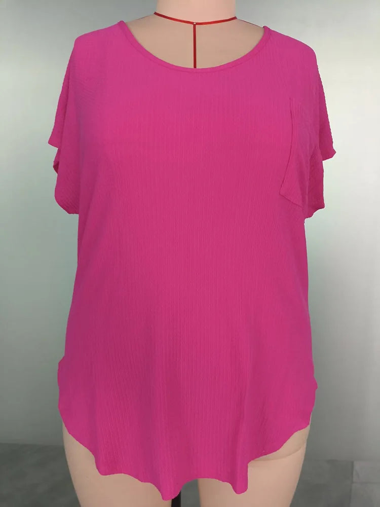 Textured V-Neck Pocket Tunic