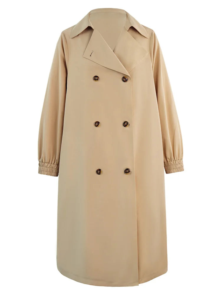 Double-Breasted Longline Trench Coat