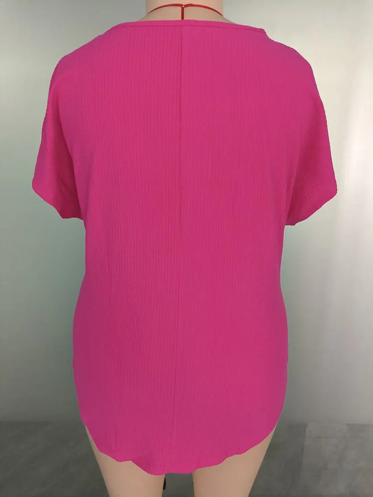 Textured V-Neck Pocket Tunic