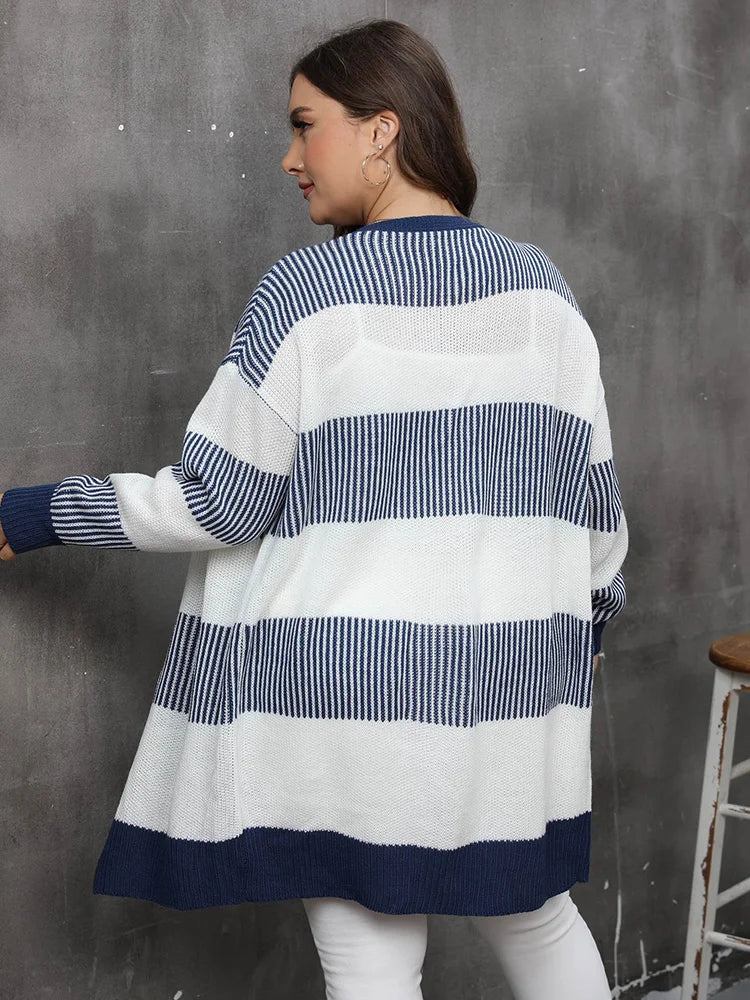 Textured Balloon-Sleeve V-Neck Sweater
