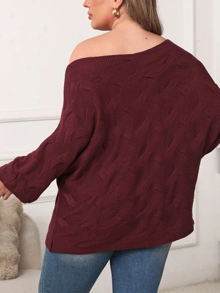 Colorful Floral-Appliqué Textured Sweater