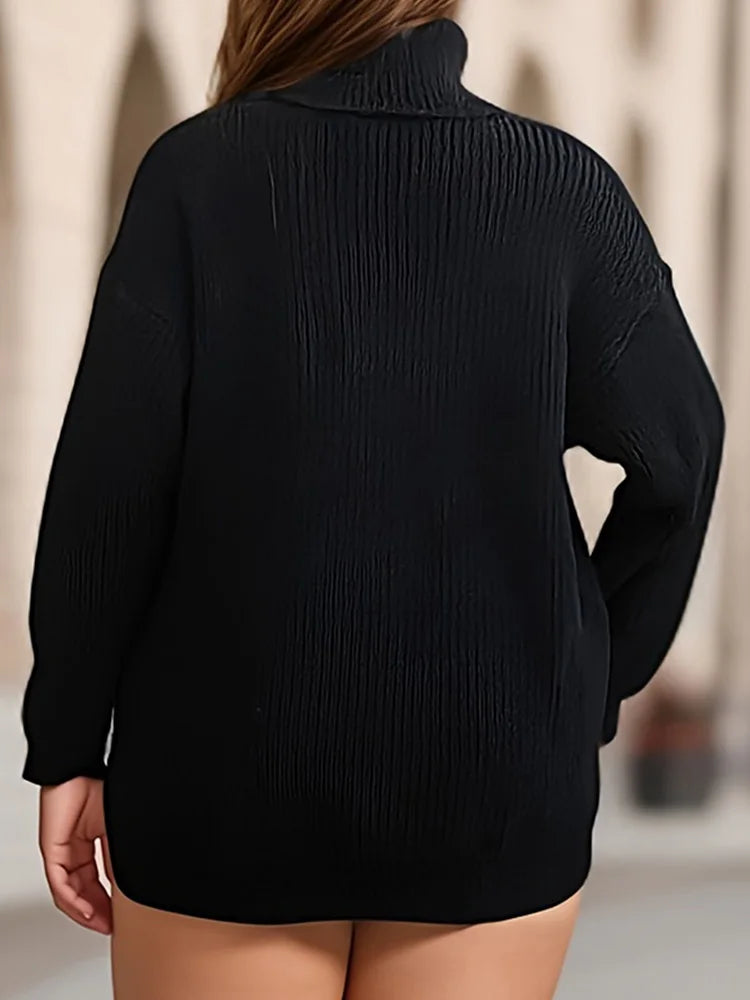 Floral-Appliqué Cable-Knit V-Neck Sweater