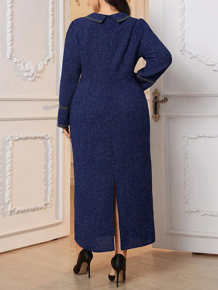 Double-Breasted Column Maxi Dress