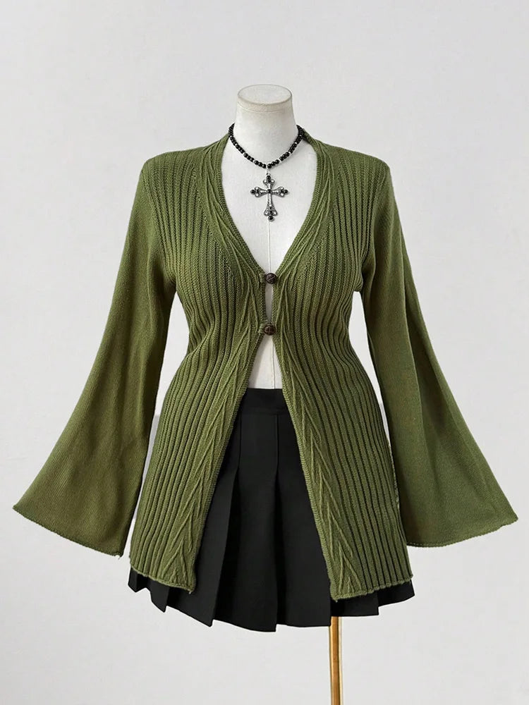Floral-Appliqué Cable-Knit Longline Sweater