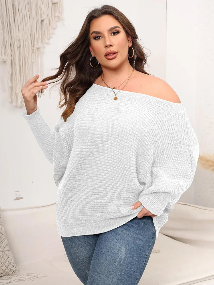 Off-Shoulder Batwing-Sleeve Sweater