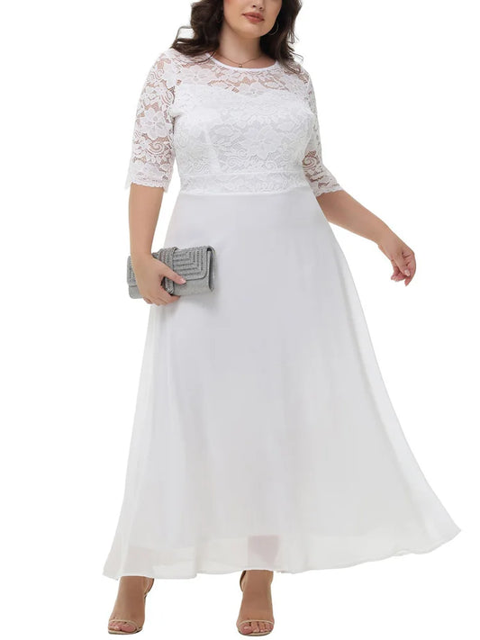 Lace-Bodice A-Line Maxi Dress