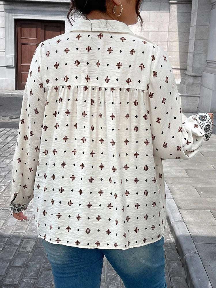 Embroidered-Yoke Button-Down Shirt