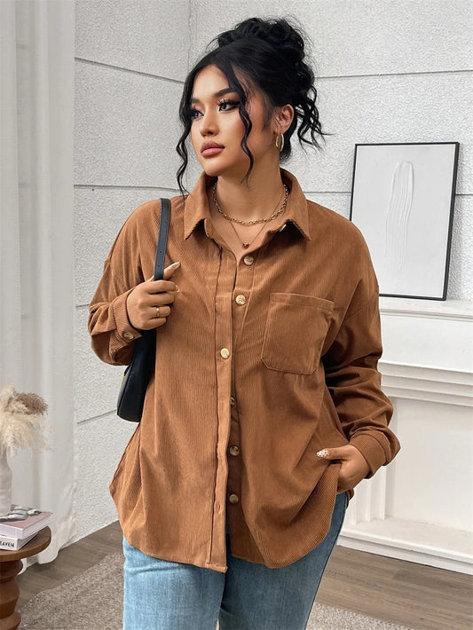 Oversized Corduroy Pocket Shirt