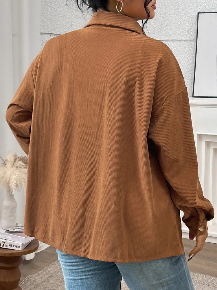 Oversized Corduroy Pocket Shirt