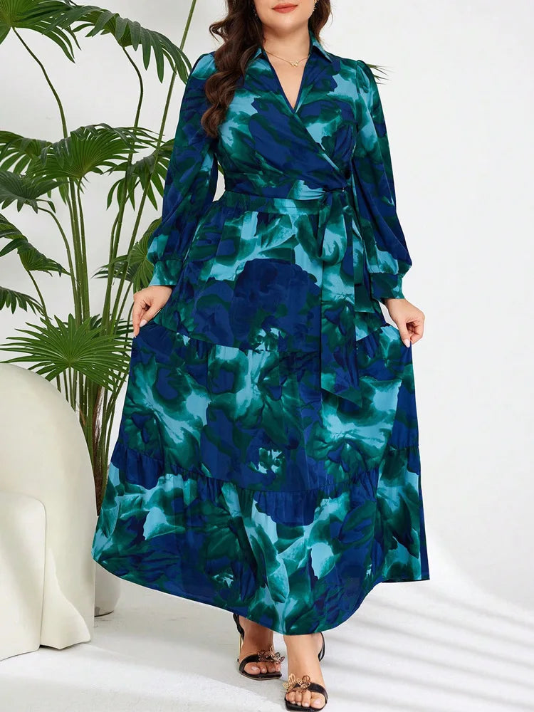 Floral Wrap Top & Tiered Skirt Set