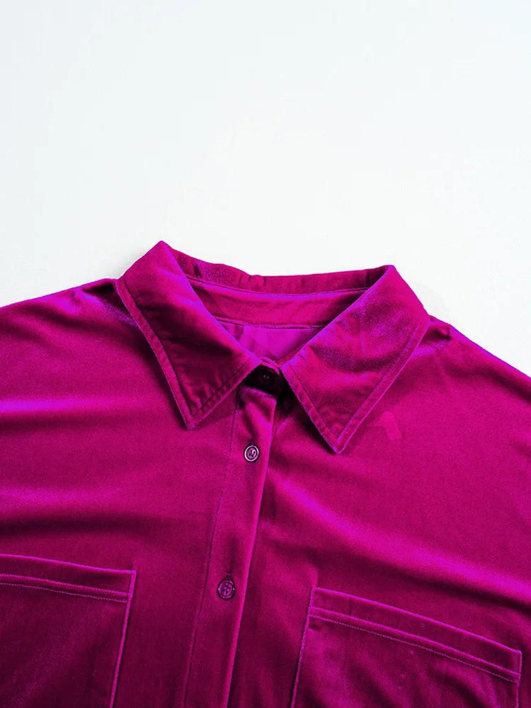 Plush Double-Pocket Button-Up Shirt