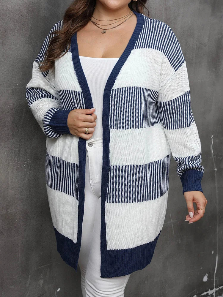 Textured Balloon-Sleeve V-Neck Sweater
