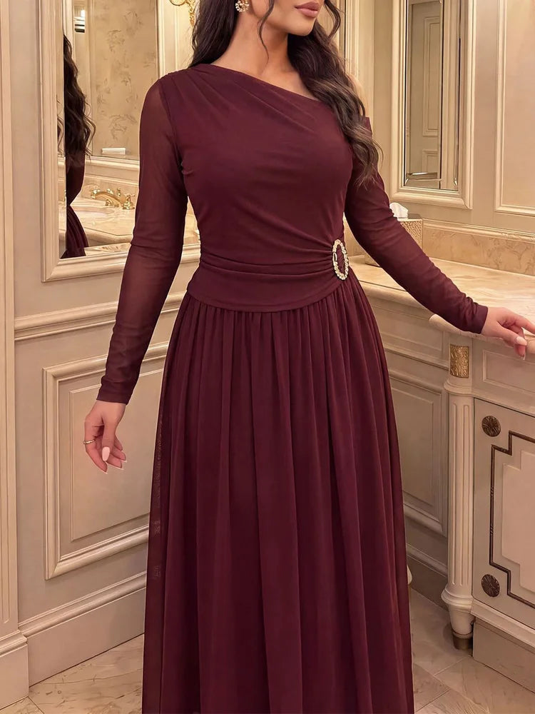 One-Shoulder Top & Maxi Skirt Set