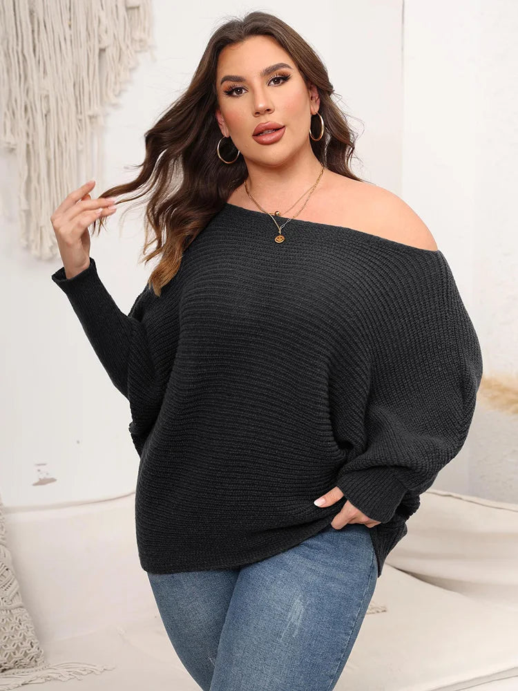 Off-Shoulder Batwing-Sleeve Sweater