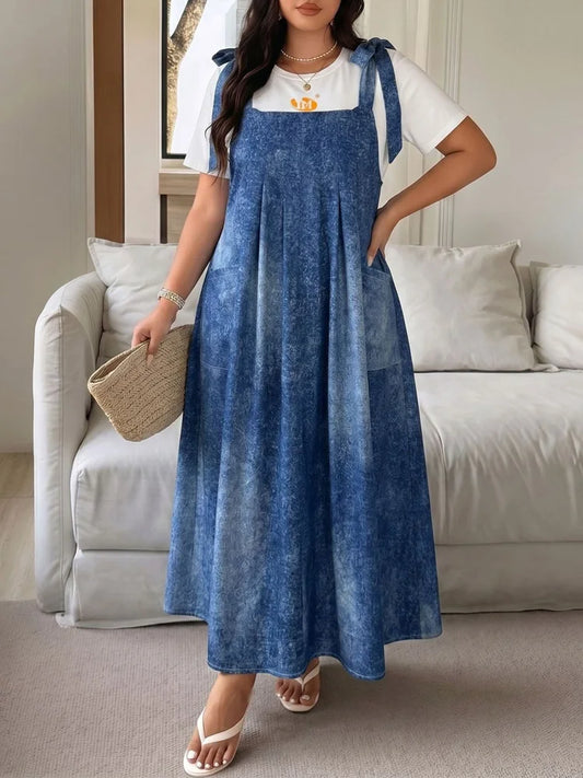 Tie-Dye Pinafore Maxi Dress
