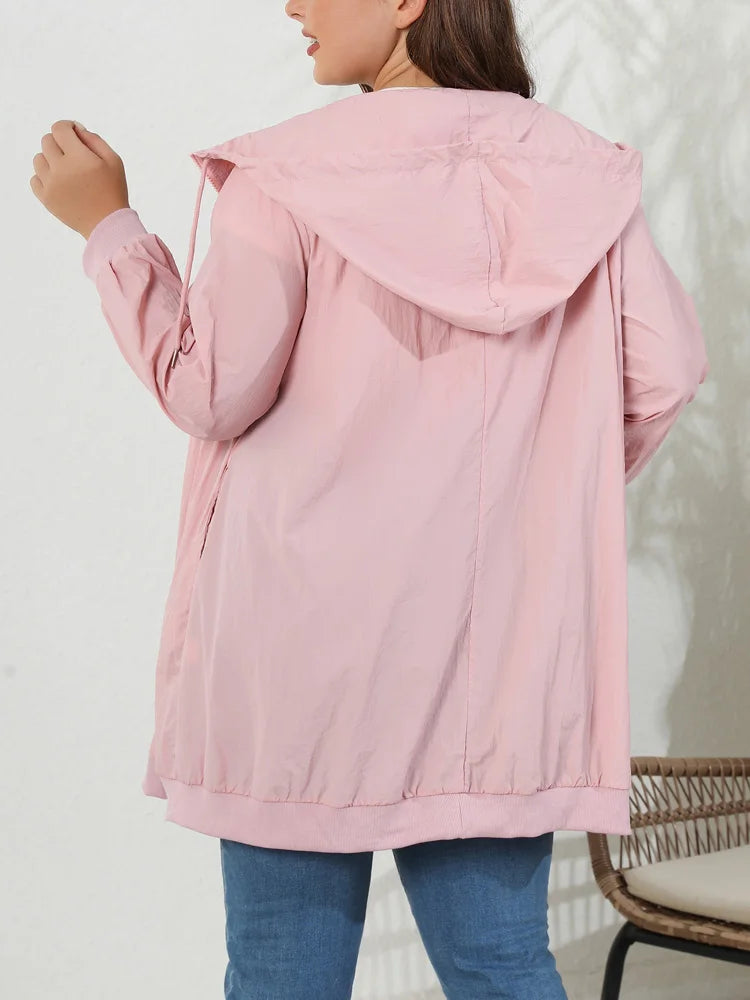 Gathered-Waist Hooded Longline Jacket
