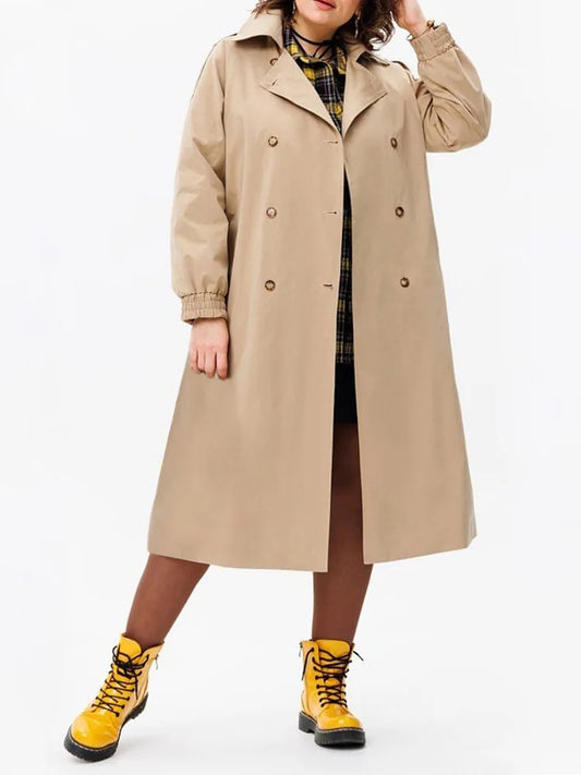 Double-Breasted Longline Trench Coat