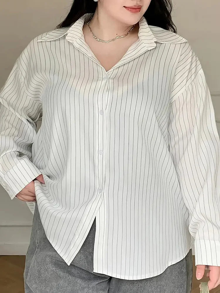 Pinstripe Relaxed Button-Down Shirt