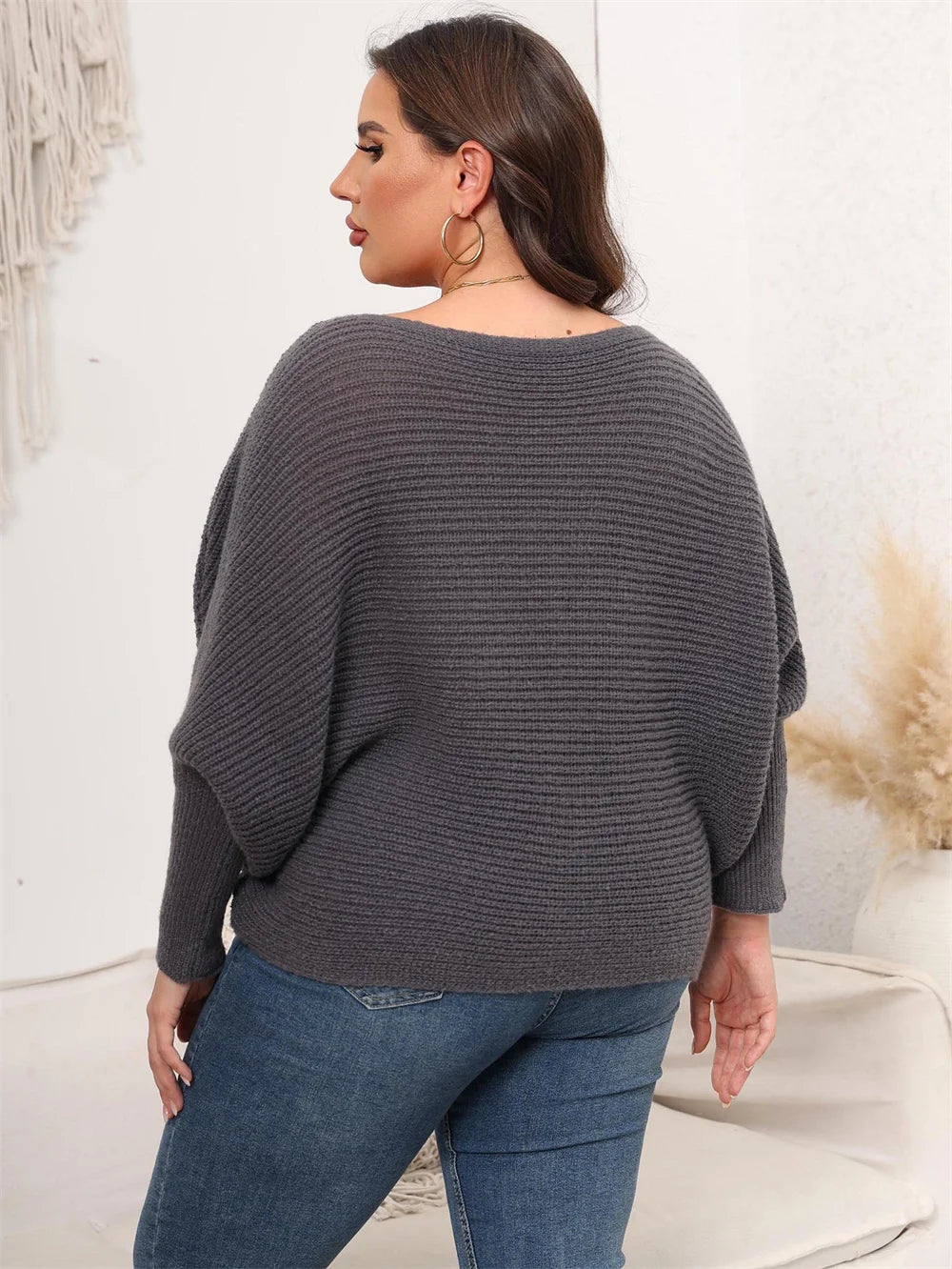 Off-Shoulder Batwing-Sleeve Sweater
