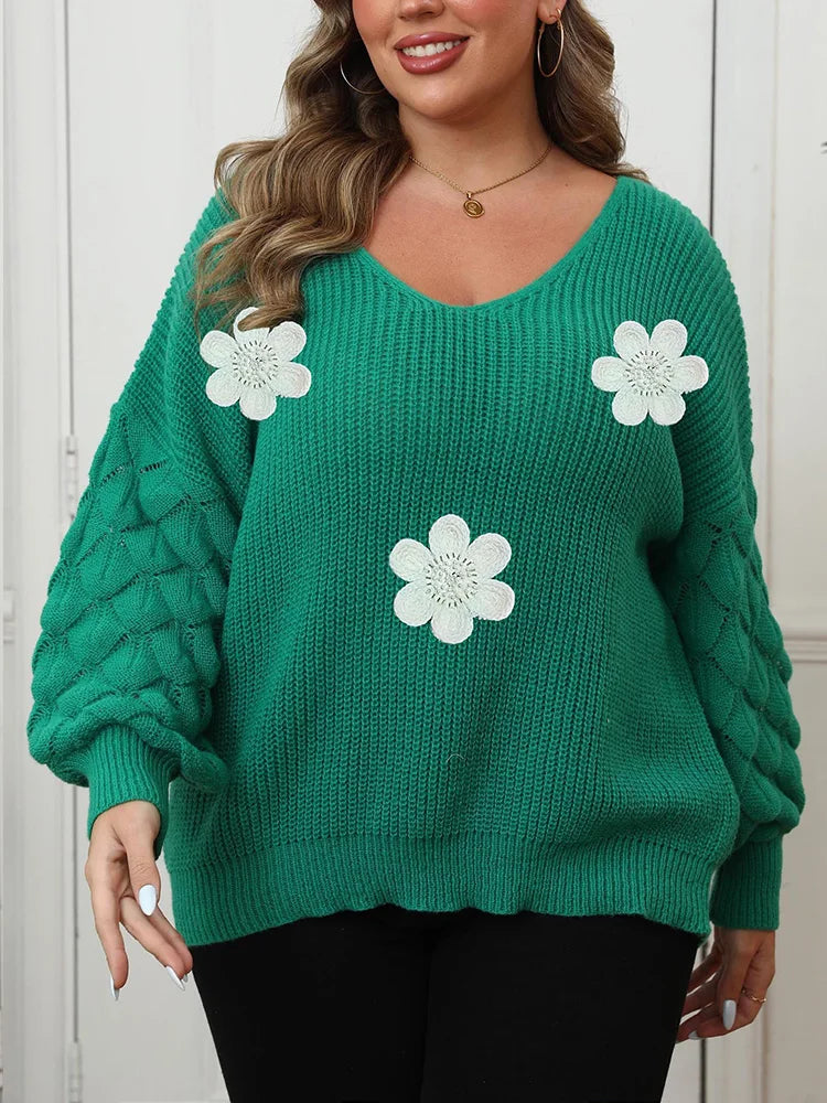 Bow-Appliqué Cable-Knit Cardigan