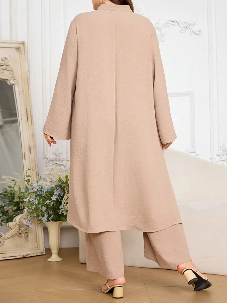 Embroidered Tunic & Wide-Leg Pants Set