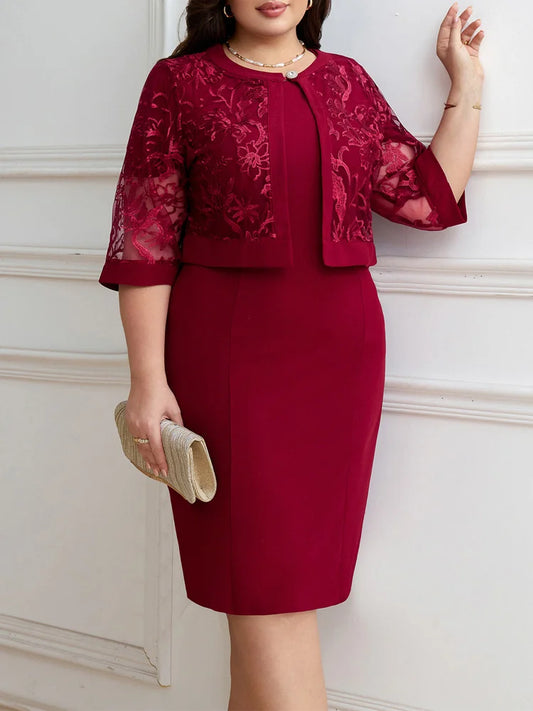Lace Bolero & Sheath Dress Set