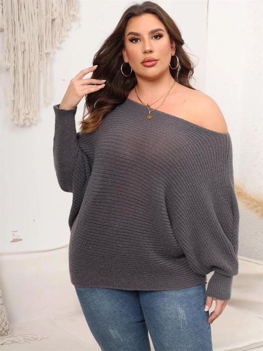 Off-Shoulder Batwing-Sleeve Sweater