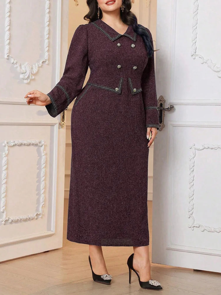 Double-Breasted Column Maxi Dress