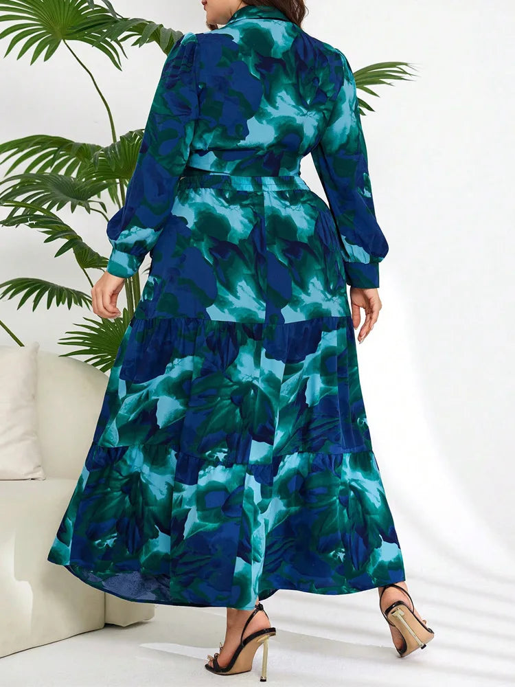 Floral Wrap Top & Tiered Skirt Set