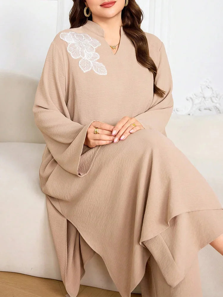 Embroidered Tunic & Wide-Leg Pants Set