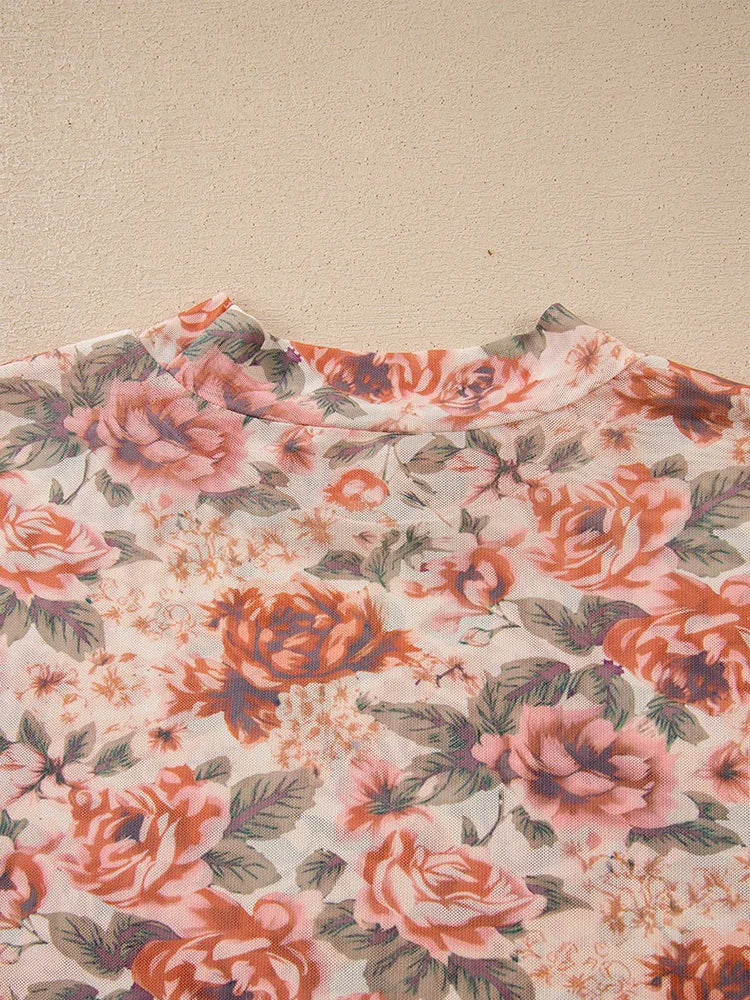 Floral Sheer Long-Sleeve Top