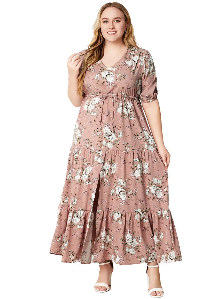 Ditsy-Floral Tiered Maxi Dress