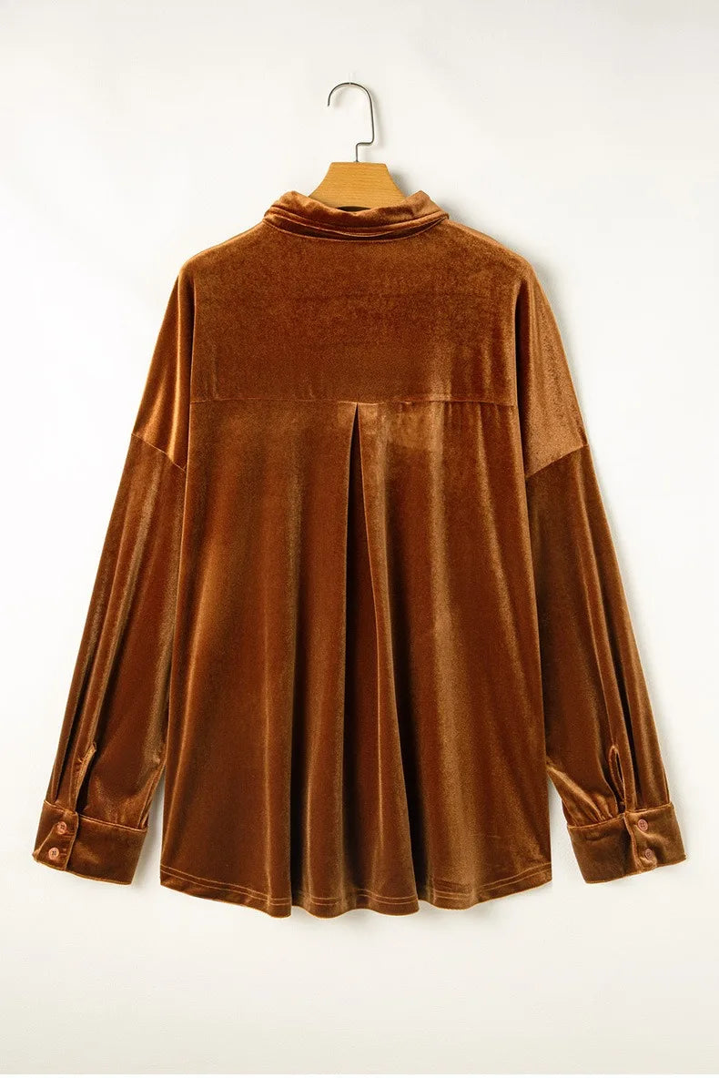Plush Double-Pocket Button-Up Shirt
