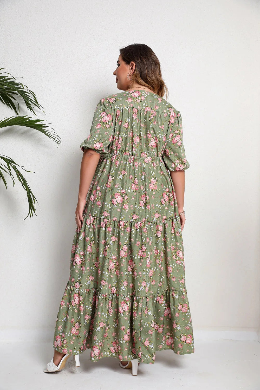 Ditsy-Floral Tiered Maxi Dress