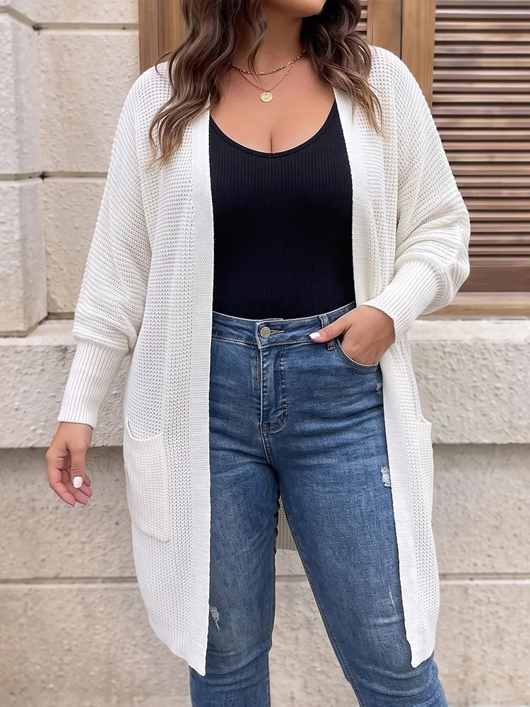 Open-Front Longline Pocket Cardigan