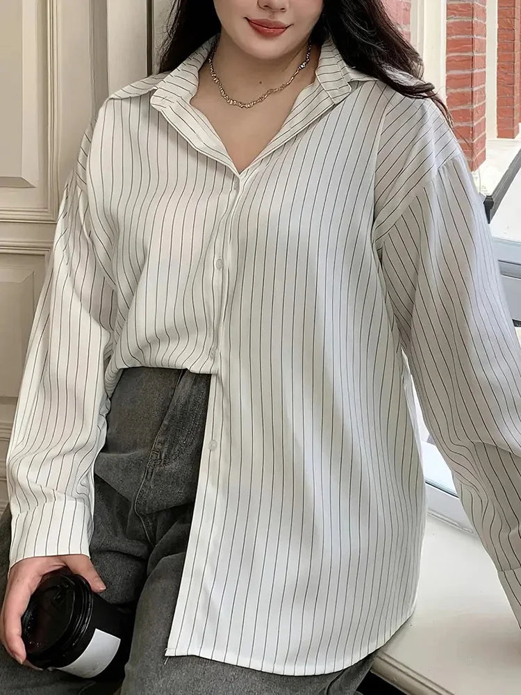 Pinstripe Relaxed Button-Down Shirt