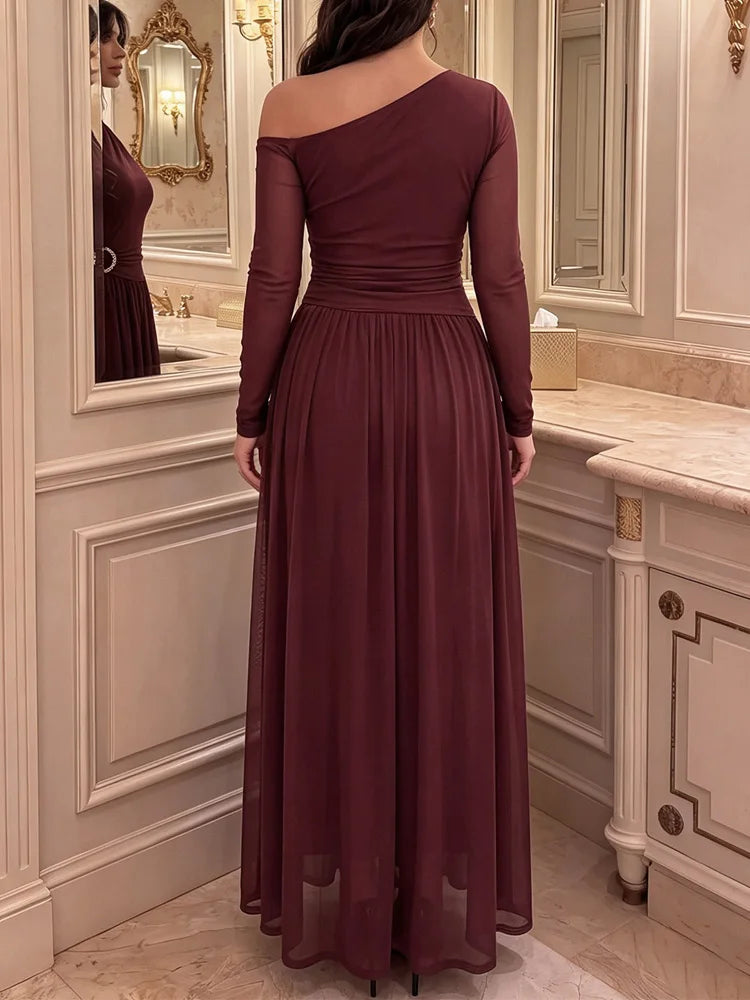 One-Shoulder Top & Maxi Skirt Set