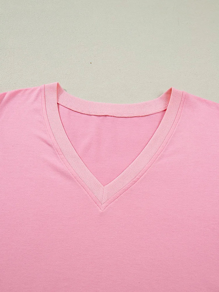 V-Neck Puff-Sleeve Blouse