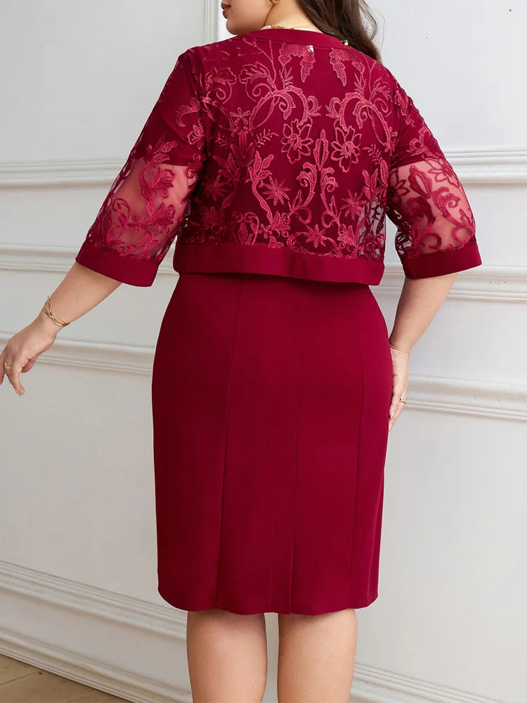 Lace Bolero & Sheath Dress Set